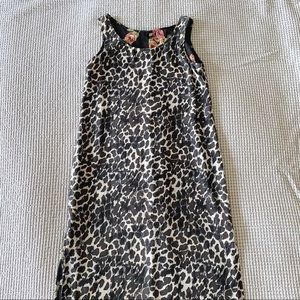 SOLD. Vintage Reversible Floral Leopard Maxi Dress